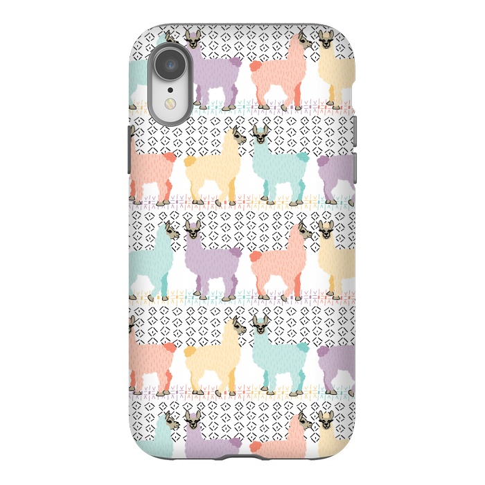 iPhone Xr StrongFit Lovely Llamas by Shelley Schmidt