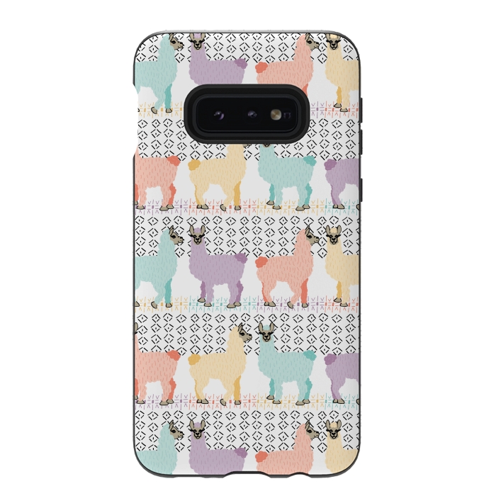 Galaxy S10e StrongFit Lovely Llamas by Shelley Schmidt