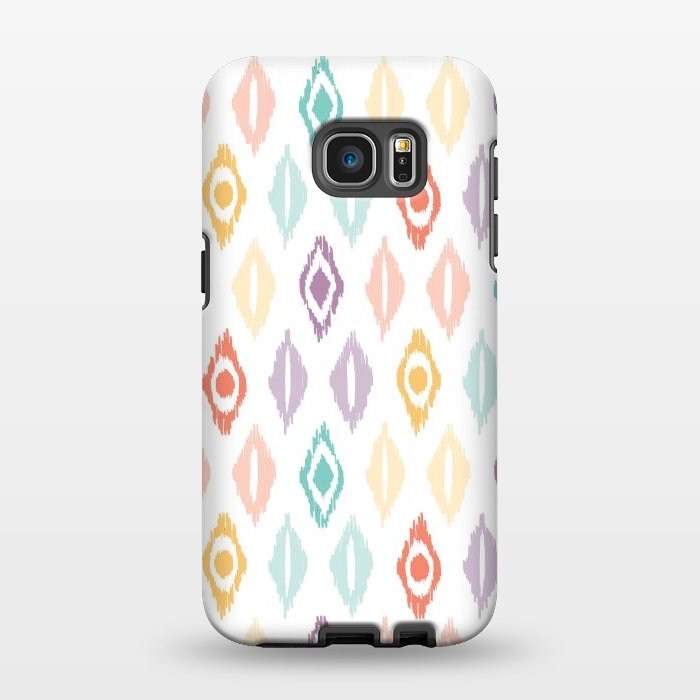 Galaxy S7 EDGE StrongFit Cheerful Ikat by Shelley Schmidt