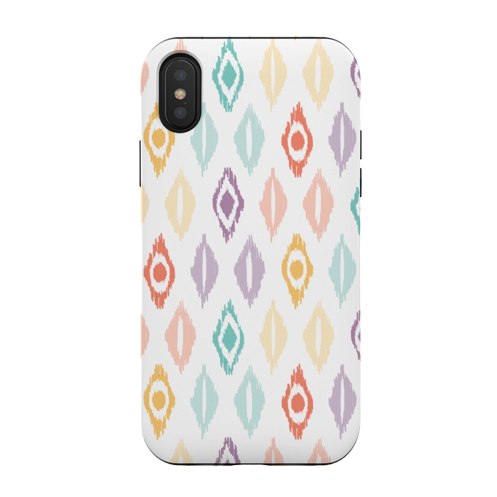 iPhone Xs / X StrongFit Cheerful Ikat by Shelley Schmidt
