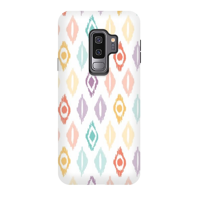 Galaxy S9 plus StrongFit Cheerful Ikat by Shelley Schmidt