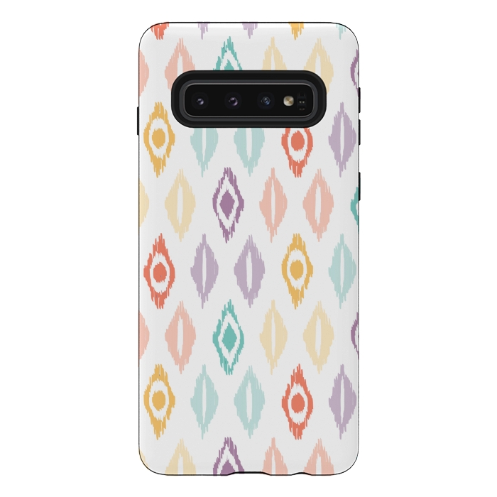 Galaxy S10 StrongFit Cheerful Ikat by Shelley Schmidt