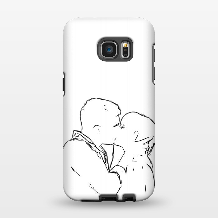 Galaxy S7 EDGE StrongFit Kiss Minimal Drawing by Alemi