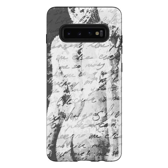 Galaxy S10 plus StrongFit Black and White Woman Painting by Alemi