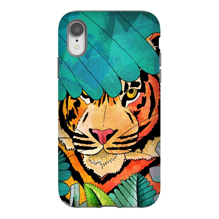 iPhone Xr StrongFit Jungle tiger hunter by Steve Wade (Swade)
