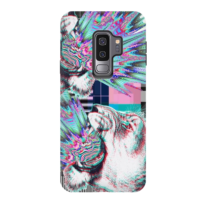 Galaxy S9 plus StrongFit Psychedelic tiger glitch by Oana 