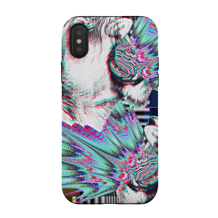 iPhone Xs / X StrongFit Psychedelic colors tiger roar by Oana 