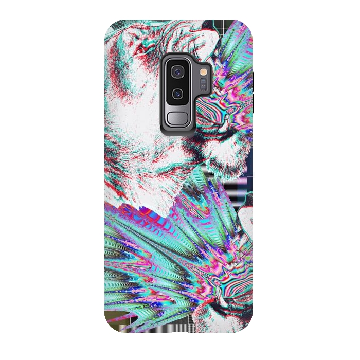 Galaxy S9 plus StrongFit Psychedelic colors tiger roar by Oana 