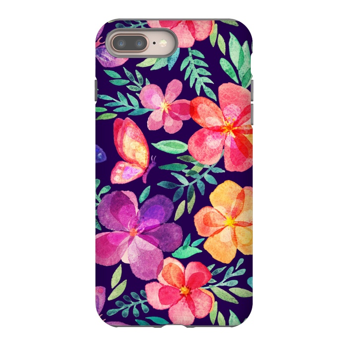 iPhone 7 plus StrongFit Summer Blooms Watercolor Collage by Micklyn Le Feuvre