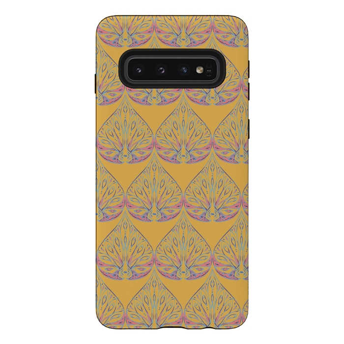 Galaxy S10 StrongFit Art Deco - Yellow by Lotti Brown