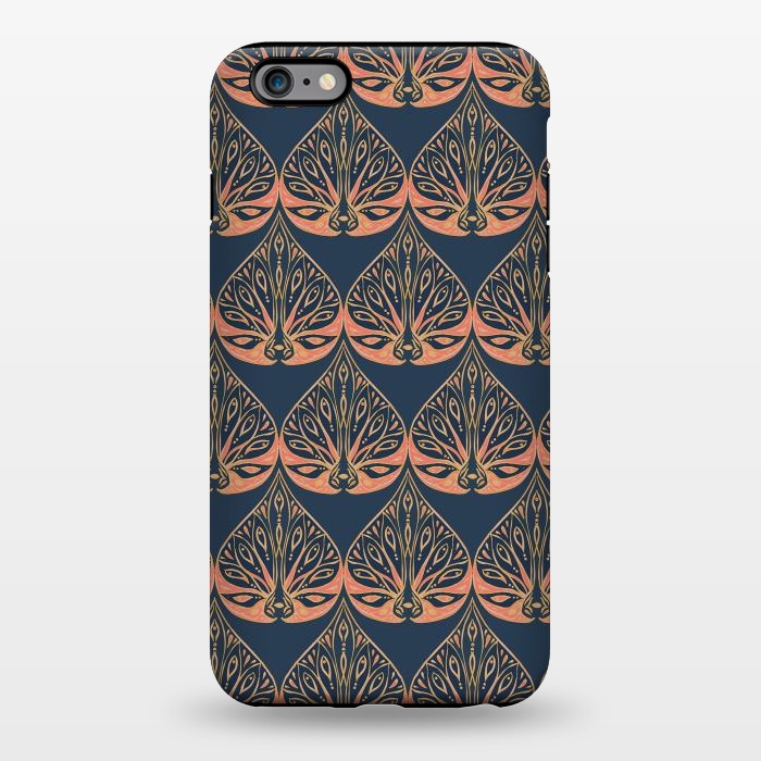 iPhone 6/6s plus StrongFit Art Deco - Blue & Coral by Lotti Brown