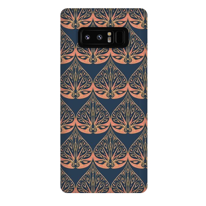 Galaxy Note 8 StrongFit Art Deco - Blue & Coral by Lotti Brown