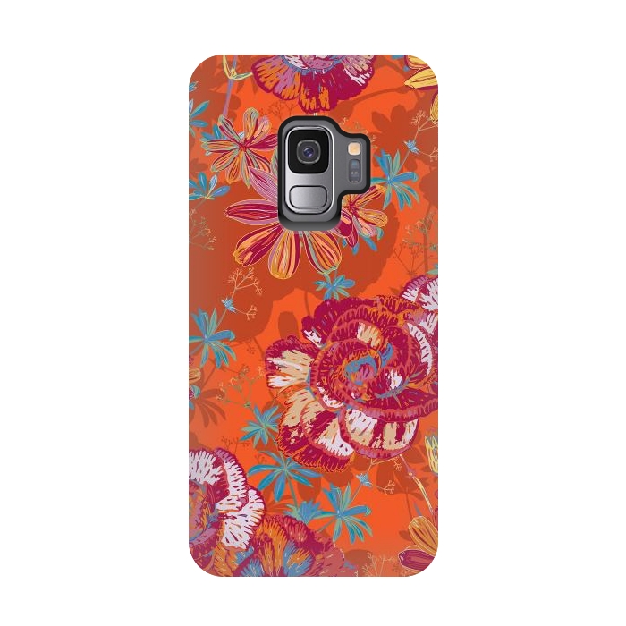 Galaxy S9 StrongFit Carnation Carnival by Lotti Brown