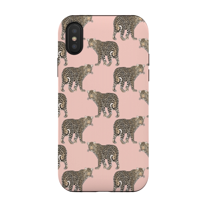 iPhone Xs / X StrongFit Trendy Chic leopard animal pattern by InovArts
