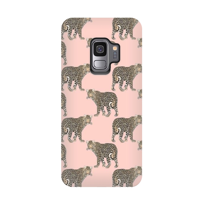 Galaxy S9 StrongFit Trendy Chic leopard animal pattern by InovArts