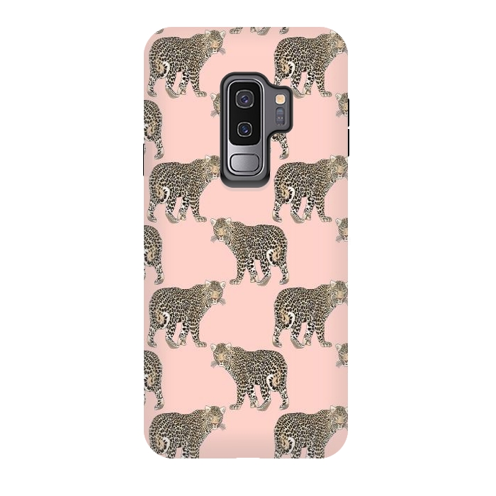 Galaxy S9 plus StrongFit Trendy Chic leopard animal pattern by InovArts