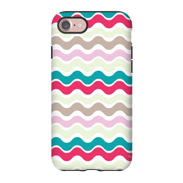 iPhone 7 StrongFit Colourful waves by Martina