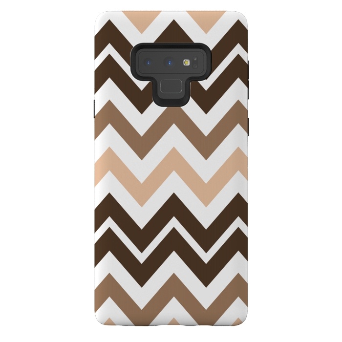 Galaxy Note 9 StrongFit Brown Chevron by Martina