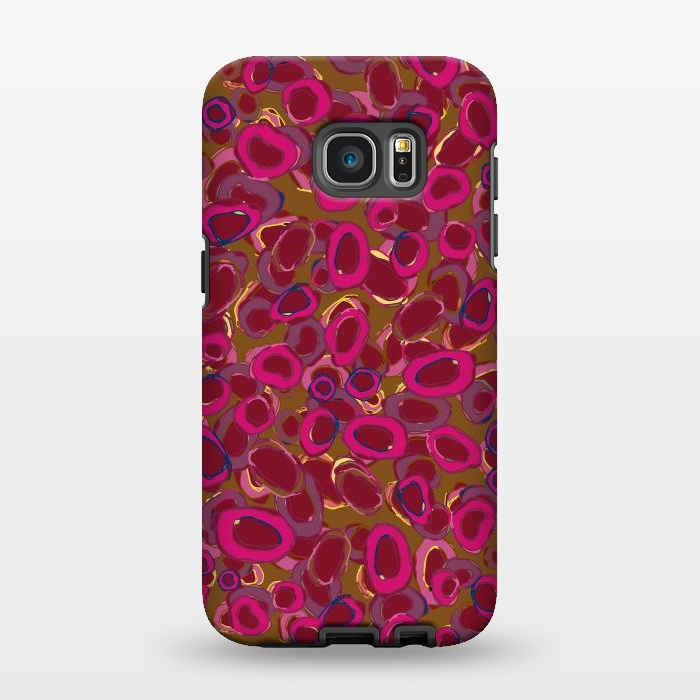 Galaxy S7 EDGE StrongFit Bold Circles - Red & Pink by Lotti Brown