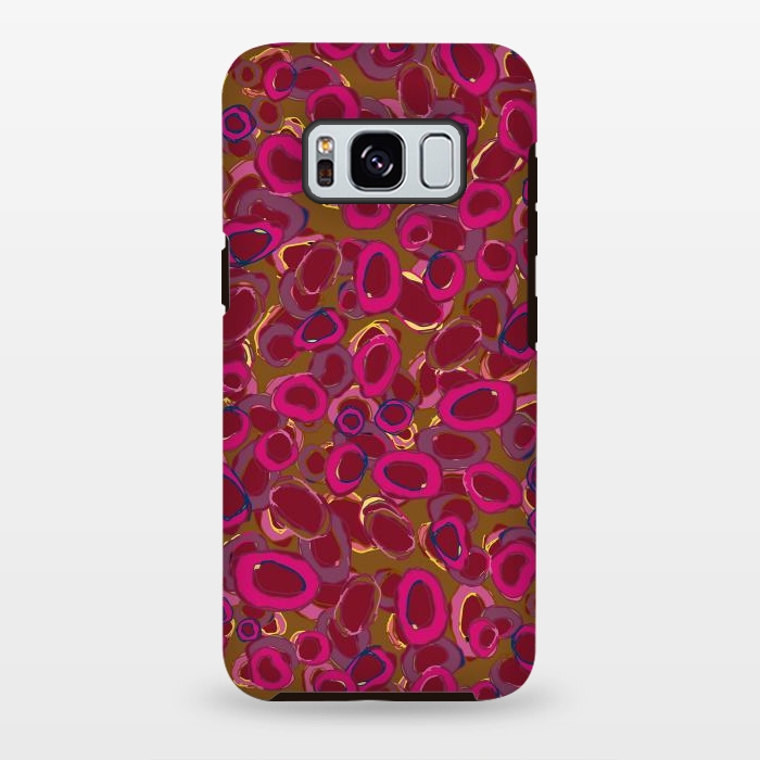 Galaxy S8 plus StrongFit Bold Circles - Red & Pink by Lotti Brown