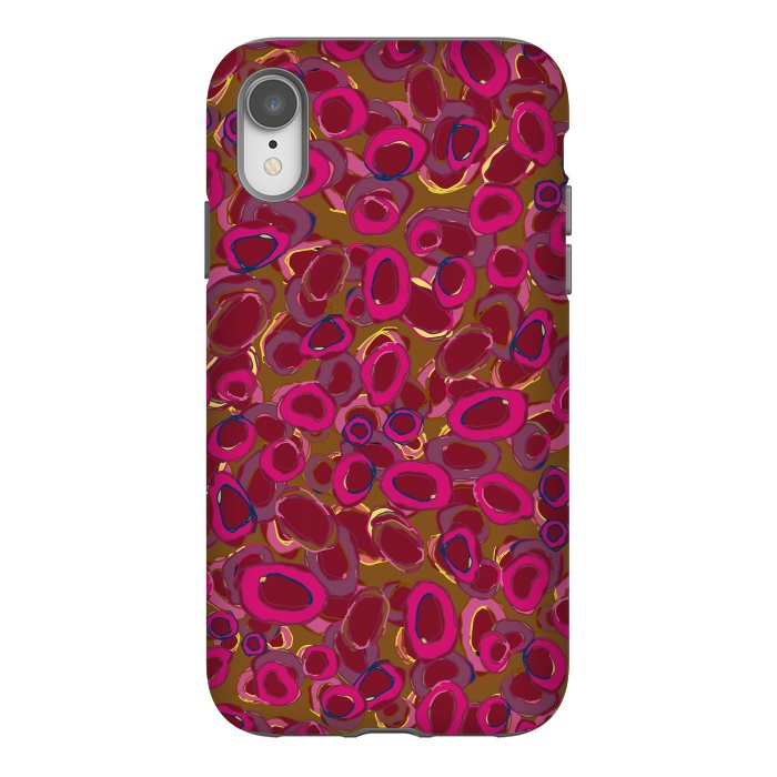 iPhone Xr StrongFit Bold Circles - Red & Pink by Lotti Brown