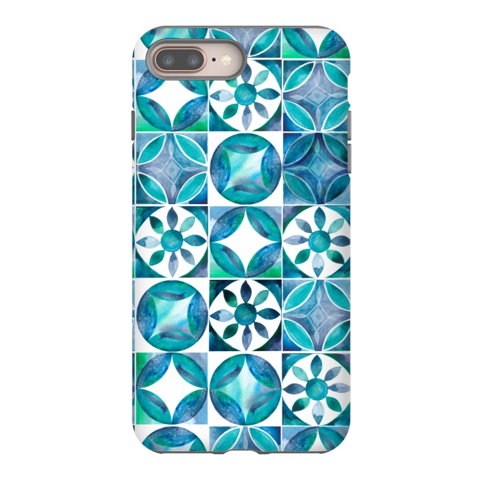iPhone 7 plus StrongFit Mediterranean Tiles by gingerlique