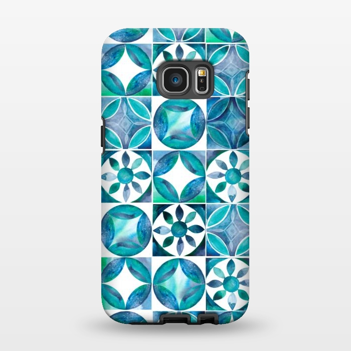 Galaxy S7 EDGE StrongFit Mediterranean Tiles by gingerlique
