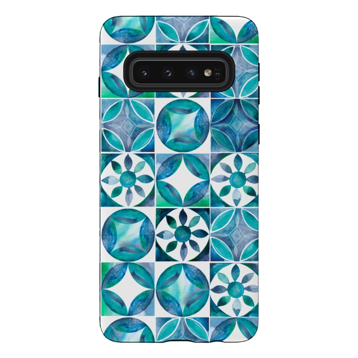 Galaxy S10 StrongFit Mediterranean Tiles by gingerlique