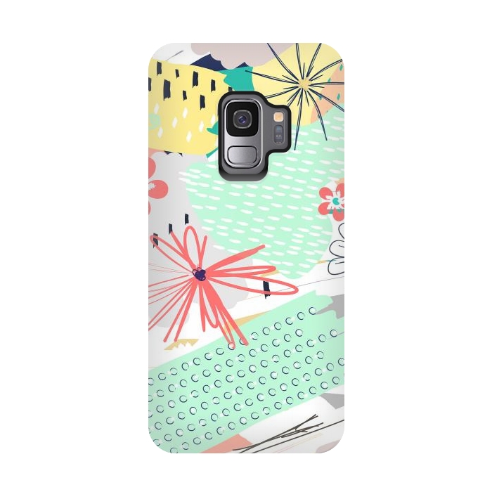 Galaxy S9 StrongFit Modern creative abstract floral paint by InovArts