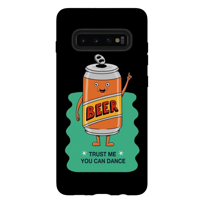 Galaxy S10 plus StrongFit Beer you can dance black by Coffee Man