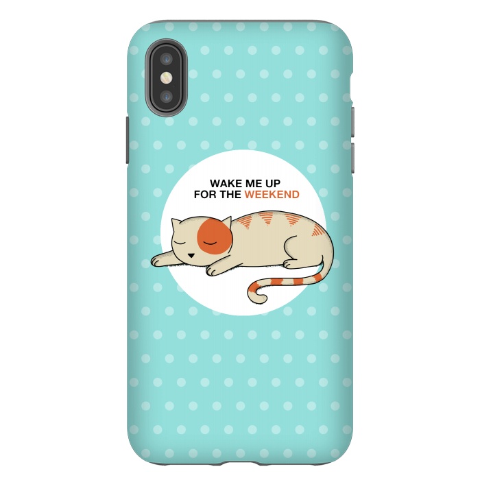 iPhone Xs Max StrongFit Cat wake me up by Coffee Man