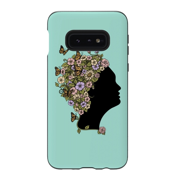 Galaxy S10e StrongFit Floral lady by Coffee Man