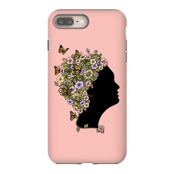 iPhone 7 plus StrongFit Floral Lady Pink by Coffee Man