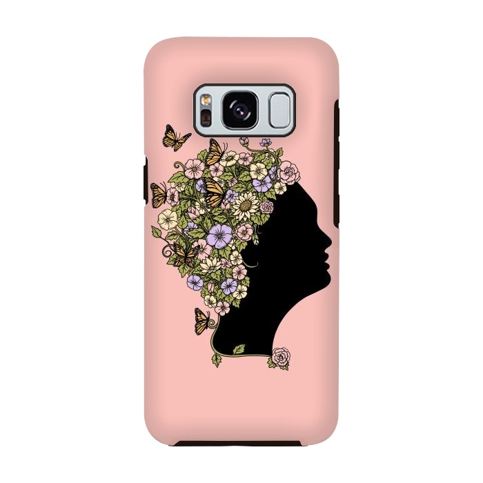 Galaxy S8 StrongFit Floral Lady Pink by Coffee Man