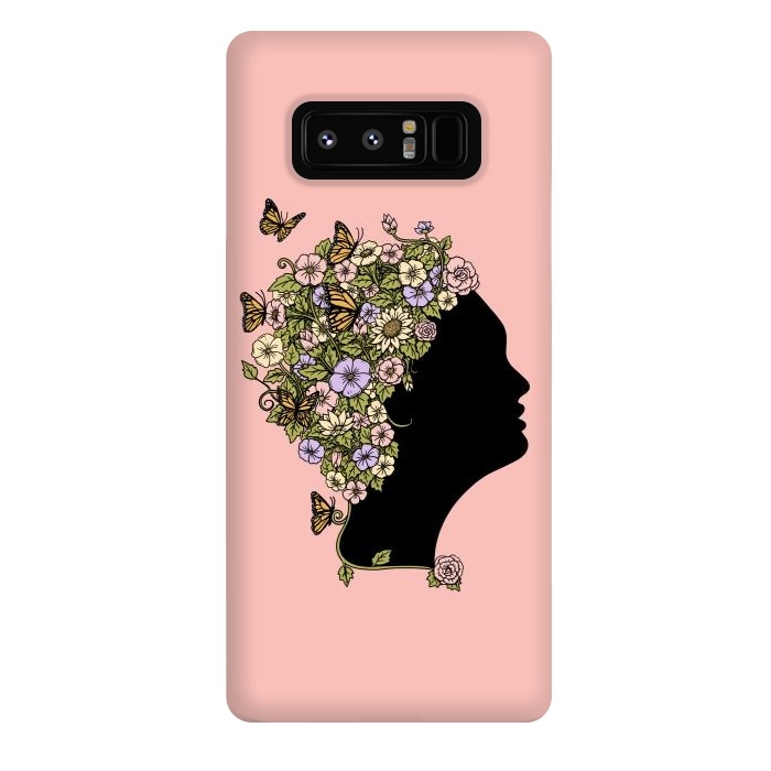 Galaxy Note 8 StrongFit Floral Lady Pink by Coffee Man