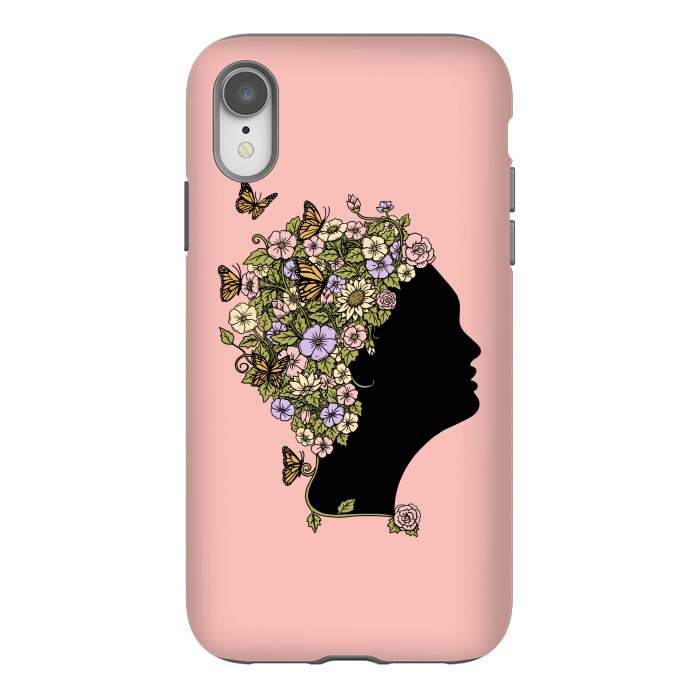 iPhone Xr StrongFit Floral Lady Pink by Coffee Man