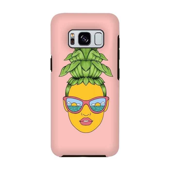 Galaxy S8 StrongFit Pineapple Girl Pink by Coffee Man