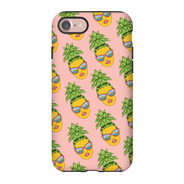 iPhone 7 StrongFit Pineapple Girl Pattern Pink by Coffee Man