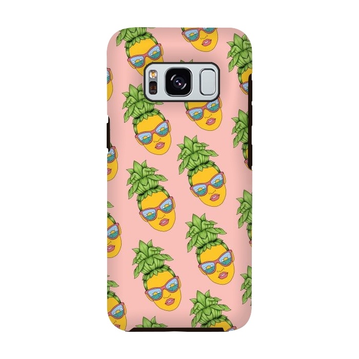 Galaxy S8 StrongFit Pineapple Girl Pattern Pink by Coffee Man