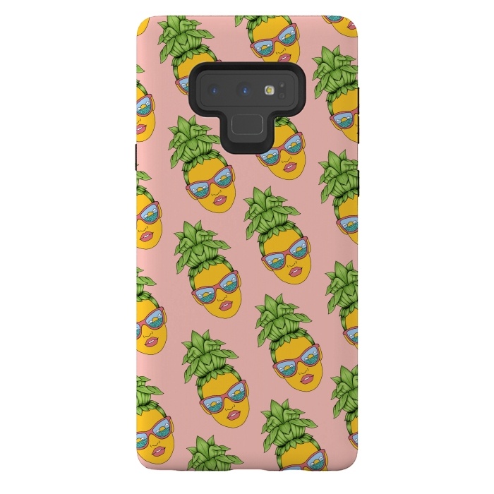 Galaxy Note 9 StrongFit Pineapple Girl Pattern Pink by Coffee Man