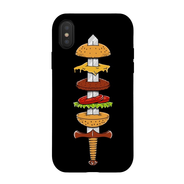 iPhone Xs / X StrongFit sword Burger by Coffee Man