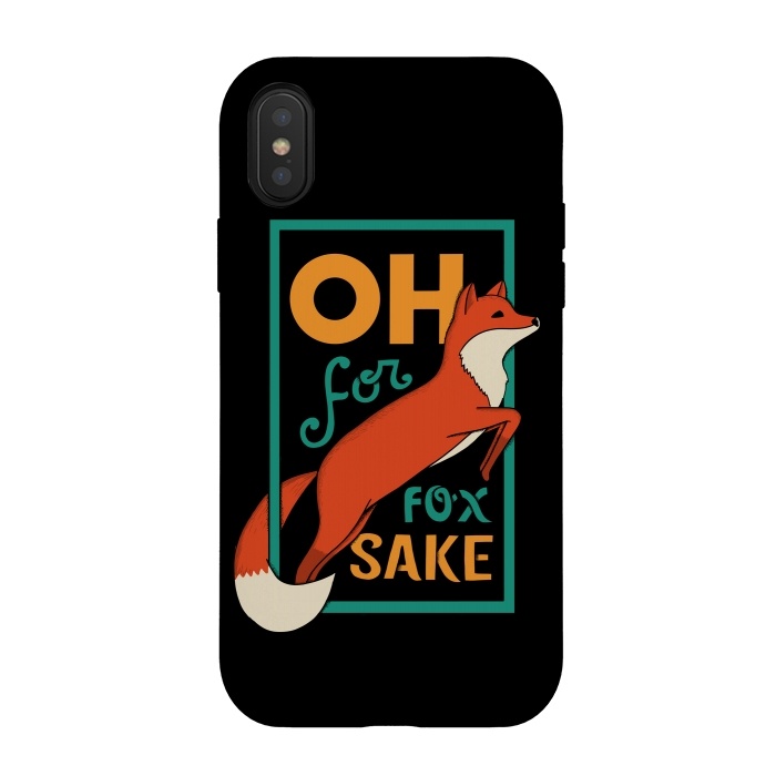 iPhone Xs / X StrongFit Oh for fox sake by Coffee Man