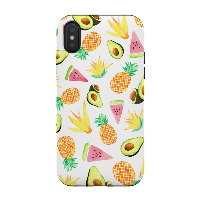 iPhone Xs / X StrongFit Tropical Fruit Salad by Amaya Brydon