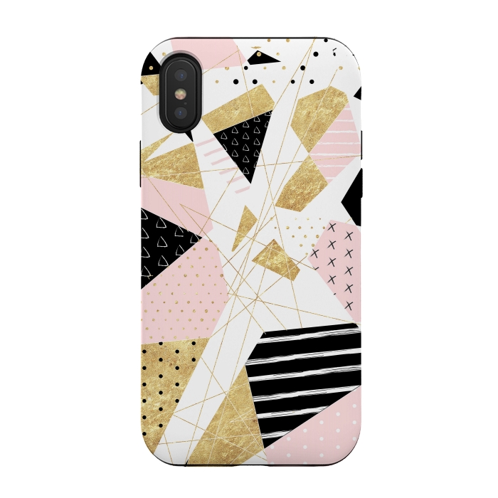iPhone Xs / X StrongFit Modern gold geometric abstract design by InovArts