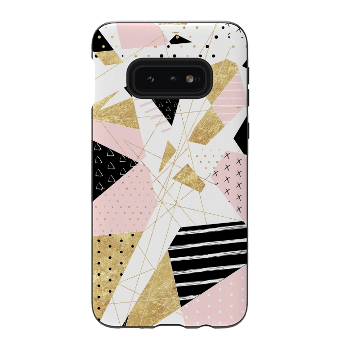 Galaxy S10e StrongFit Modern gold geometric abstract design by InovArts