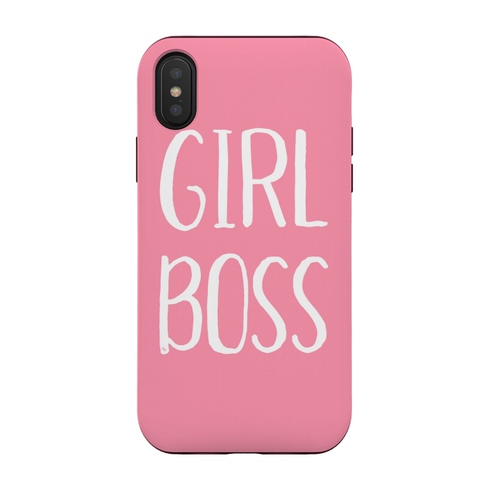 iPhone Xs / X StrongFit Pink Girl Boss by Martina