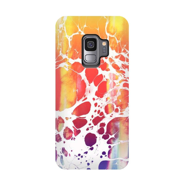 Galaxy S9 StrongFit Vibrant fiery marble gradient by Oana 