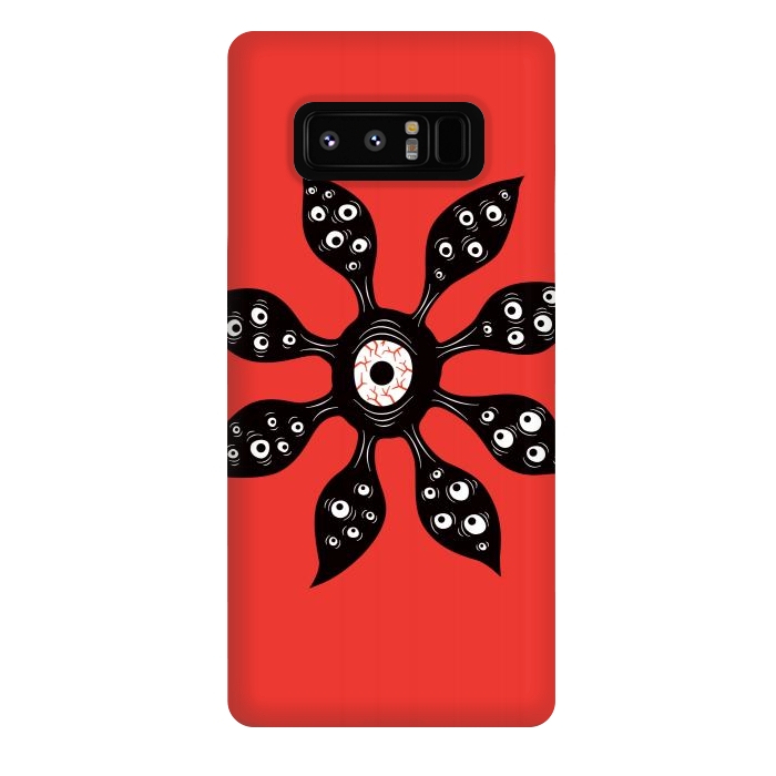 Galaxy Note 8 StrongFit Creepy Witchy Eye Monster On Red by Boriana Giormova