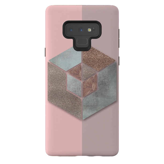 Galaxy Note 9 StrongFit Rosegold Blush Geometry 2 by Andrea Haase