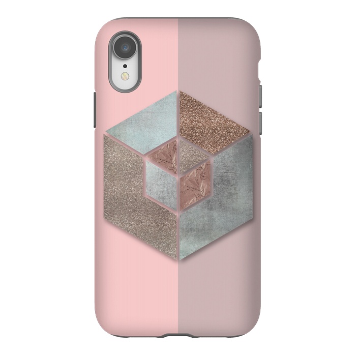 iPhone Xr StrongFit Rosegold Blush Geometry 2 by Andrea Haase